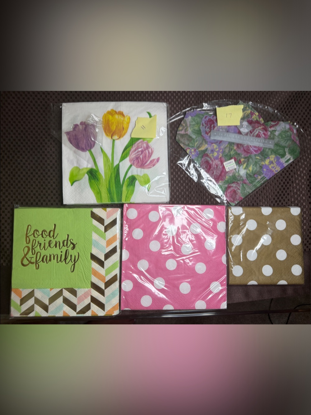 Vintage lot of RARE Amscan Napkins including Eileen West Floral pattern